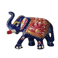 Colorful Hand-Painted Metal Elephant Pair – Traditional Craft