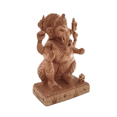 Handcrafted Lord Ganesh Idol with Crown | Decorative Spiritual Art maruthi handicrafts