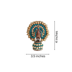 Traditional Indian Style Adorned Peacock Showpiece Idol Wooden Decorative