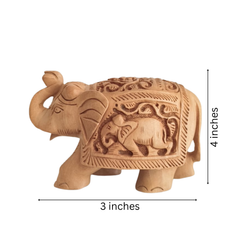 Hand-Carved Wooden Elephants – Artisan Decorative Sculptures