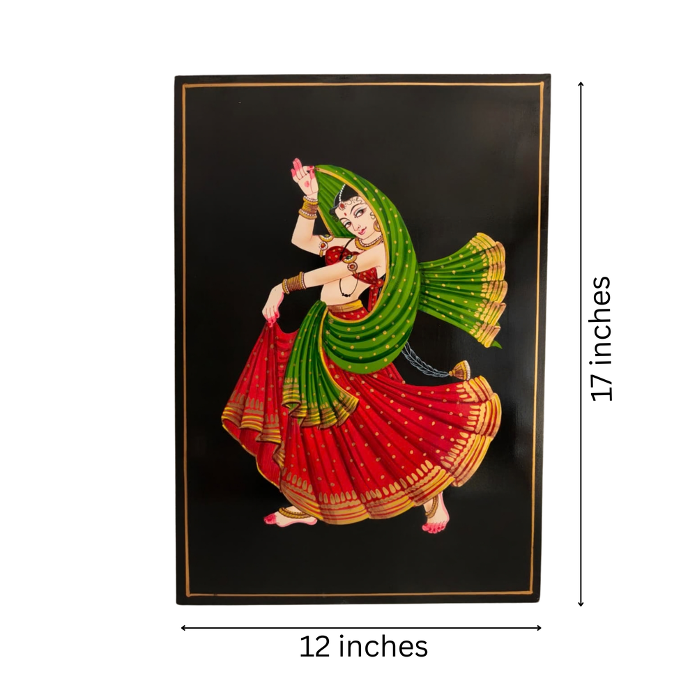 Graceful Indian dancer in Nirmal painting