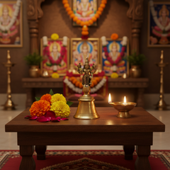 Auspicious Brass Vishnu Puja Bell (Ghanti) – Preserver of the Universe for Ritual Purity and Sound