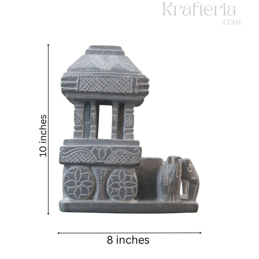 Hampi Stone Chariot Model – Hand-Carved in Soft Stone belur shanker