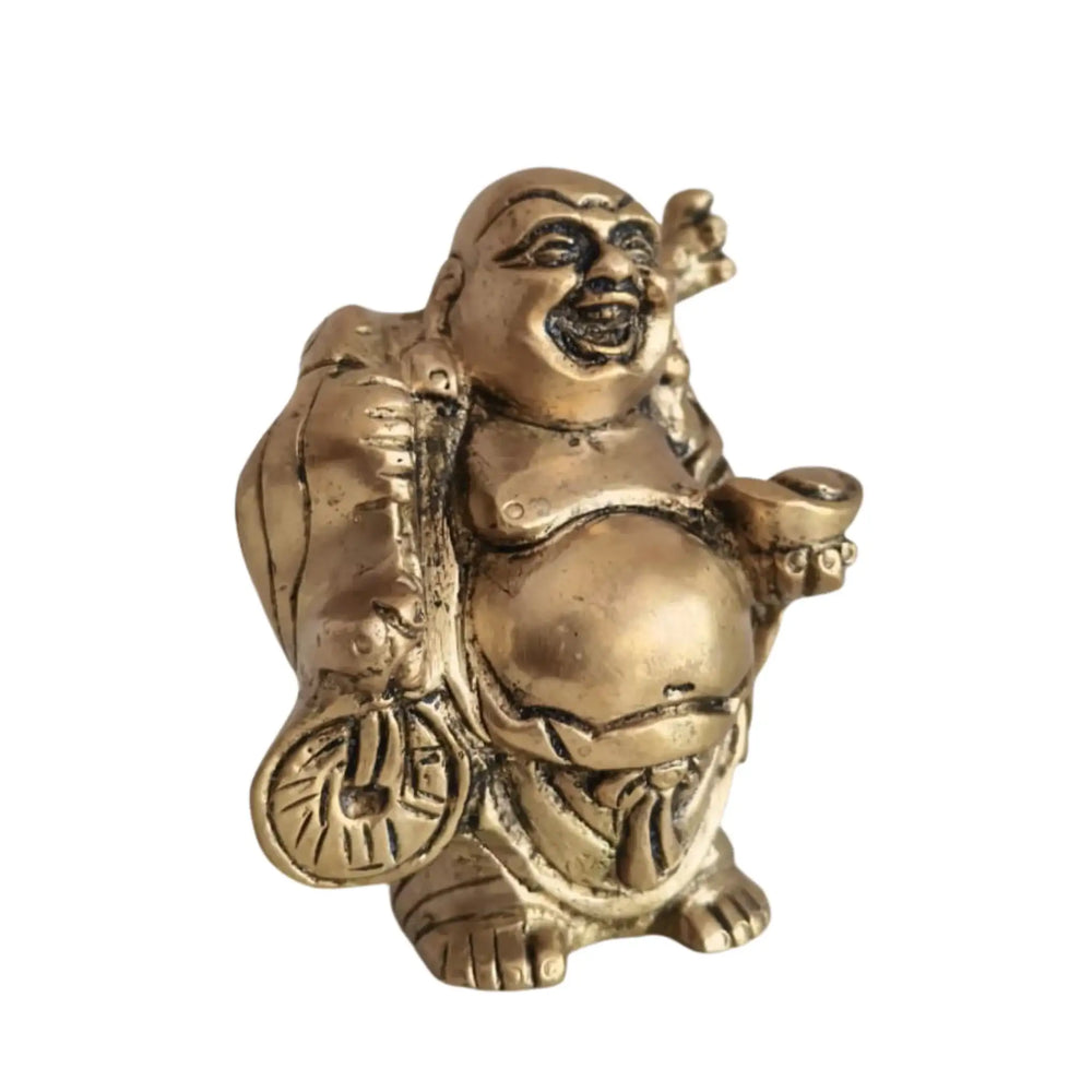 Brass Laughing Buddha Statue - Prosperity and Good Luck Figurines Brass Ware