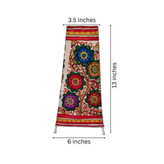 Indian Leather Puppetry Floor Lamp with Hand-Painted Floral Art