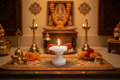 Handcrafted Marble Deepam/DIyas-Perfect for Puja & Home Decor Marble Soft Stone