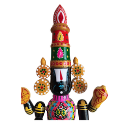 Divine Radiance of Lord Balaji Etikoppaka Wooden Idol Lacquerware Etikoppaka Lacquerware
