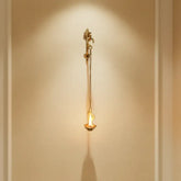 Traditional Brass Hanging Oil Lamp (Diya) with Peacock and Bell Brass Ware