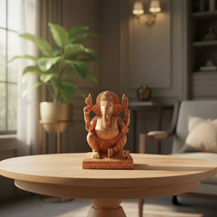 Handcrafted Lord Ganesh Idol with Crown | Decorative Spiritual Art