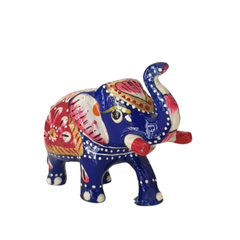 Colorful Hand-Painted Metal Elephant Pair – Traditional Craft