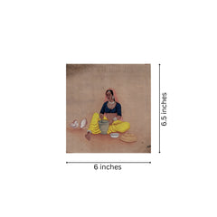 Lady Preparing Herbs Miniature Painting