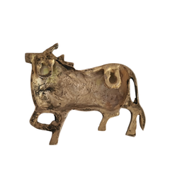 Sacred Golden Brass Nandi Bull Wall Hanging / Decor Idol