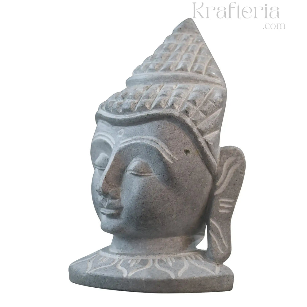 Hand-Carved Buddha Face – Soft Stone Meditation Decor belur shanker