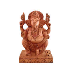 Handcrafted Lord Ganesh Idol with Crown | Decorative Spiritual Art