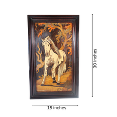 Handmade Horse Inlay Artwork – Authentic Mysore Rosewood Craft