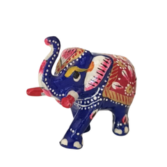 Colorful Hand-Painted Metal Elephant Pair – Traditional Craft