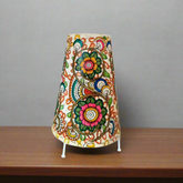 Handcrafted Leather Puppetry Radiant Floral - Cone Lamp Shade | Bed Lamp