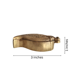 Brass Mango (Paisley) Shaped Decorative Box - Engraved Storage