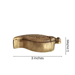 Brass Mango (Paisley) Shaped Decorative Box - Engraved Storage Brass Ware