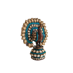 Traditional Indian Style Adorned Peacock Showpiece