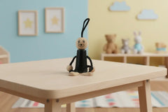 Artisan-crafted wooden mouse hanging dolls with non-toxic paint