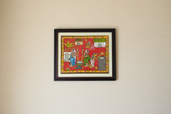 Hand-Painted Village Women & Daily Life Cheriyal Painting Cheriyala Painting