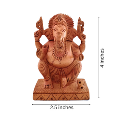 Handcrafted Lord Ganesh Idol with Crown | Decorative Spiritual Art