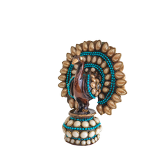 Traditional Indian Style Adorned Peacock Showpiece
