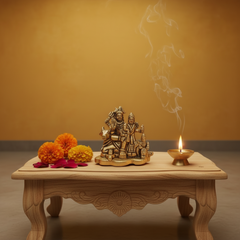 Brass Shiva Parivar Idol on Nandi – Divine Family for Harmony and Protection