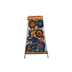 Regal Elephant Blossom – Leather Puppetry Artwork | Bed Lamp