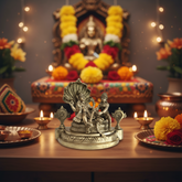 Brass Lord Vishnu and Lakshmi on Sheshnag Idol