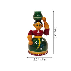 Grace in Simplicity Hand-Turned Etikoppaka Wooden Figurine Etikoppaka Lacquerware