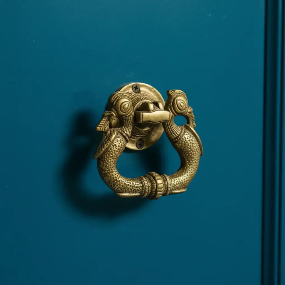 Elegant Brass Peacock Door Pull Handle - Traditional Cabinet Hardware Brass Ware