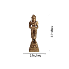 Traditional Golden Brass Deepa Lakshmi Idol / Oil Lamp Statue Brass Ware
