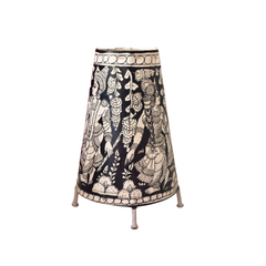 Handcrafted Kalamkari Leather Puppetry Cone Lamp Shade | Bed Lamp