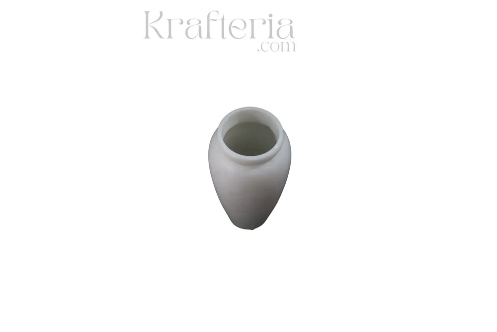 Natural Marble Flower Vase in Pure White Finish Marble Soft Stone