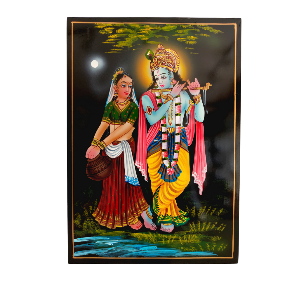 Traditional Radha Krishna folk art