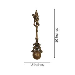 Brass Aarti Spoon Diya Lamp with Long Handle | Traditional Pooja Accessory