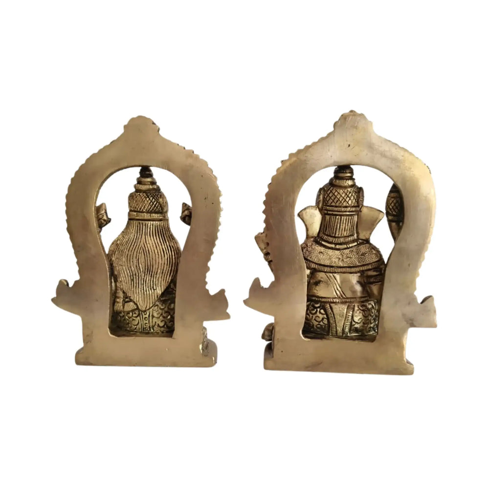 Ornate Brass Lord Ganesha and Goddess Lakshmi Idols Brass Ware
