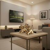 Pair of Handcrafted Brass Elephant Figurines Trunk Up Lucky Elephant Decor Brass Ware