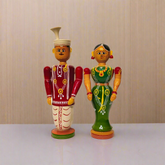 Sacred Union – Etikoppaka Wooden Bride and Groom in Traditional Attire