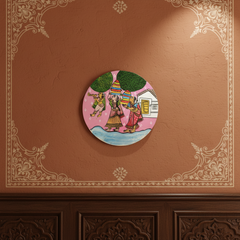 Cheriyal Art Bathukamma Festival Painting – Round Village Life Wall Decor wall decor