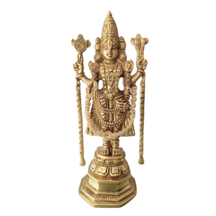 Brass Lord Venkateswara (Balaji) Idol: Embodiment of Prosperity and Grace