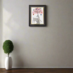 Harmony of Nature – Gond Painting of Deer and Tree of Life