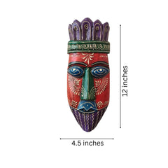 Hand-Painted Human Face Mask Wall Hanging | Artistic Home Accent maruthi handicrafts