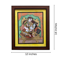Mysore Yashodha With Krishna Painting | 22KT Gold Leaf