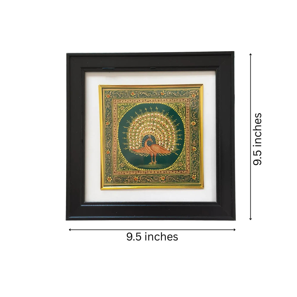 Regal Peacock Tapestry Miniature Painting Paintings