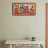 The Divine Family - Shiva, Parvati, Ganesha, and Kartikeya Leather Paintings
