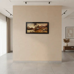 Mysore Landscape Inlay Art – Elegant Rosewood Wall Hanging Inlay Art