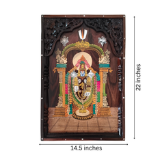 Divine Glory of Lord Venkateswara – Wooden Inlay Art Inlay Art
